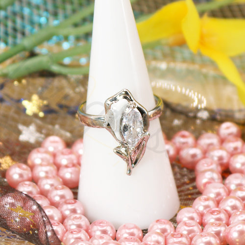 Lily Silver-Tone Zircon Ring