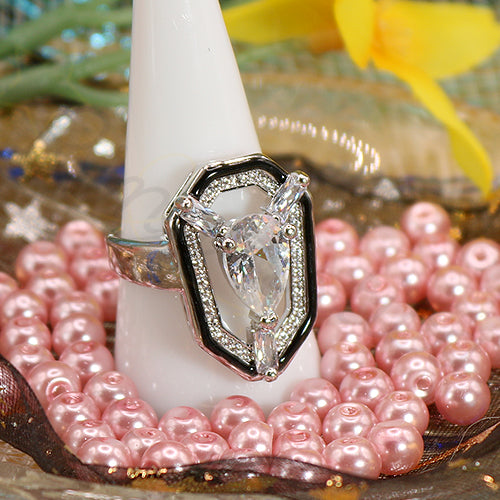 Lucian Silver-Tone Zircon Ring