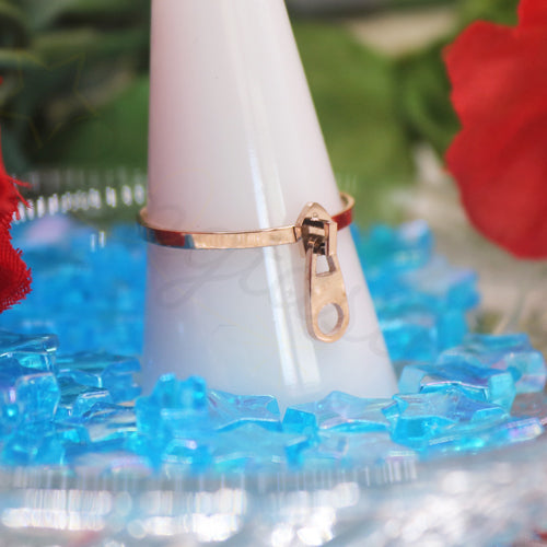 Zipper Rose Gold Tone Ring