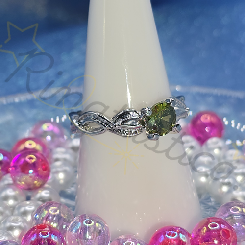 Ribbon Silver-Tone Ring in Citrine