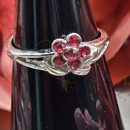 Blossom Ring in Burgundy