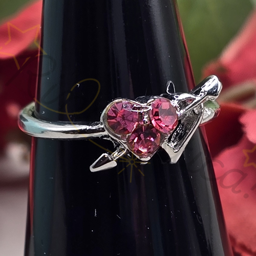 Heart & Arrow Ring in Pink