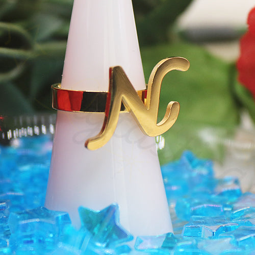 Initial N Gold Plated Ring