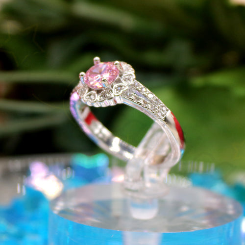 Enclose Silver Tone Zircon Ring