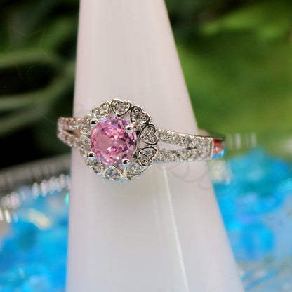 Enclose Silver Tone Zircon Ring