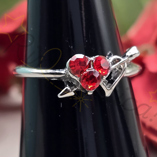 Heart & Arrow Ring in Red