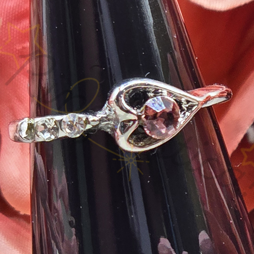 Heart String Ring in Burgundy