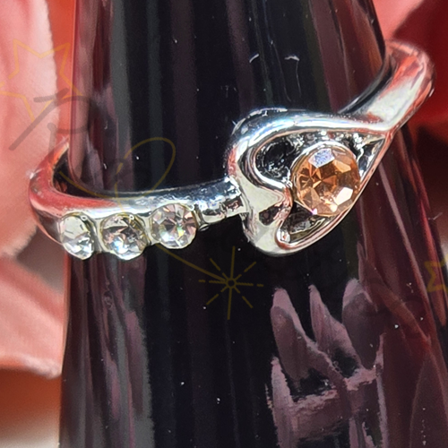 Heart String Ring in Coral