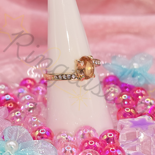 Fayth Zircon Ring in Coral